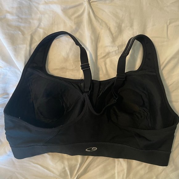 C9 Champion Power Shape Max Zip Sports Bra - Heather Gray 36C - Picture 2 of 3